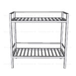 Kệ nan inox 2 tầng 1000×500 mm