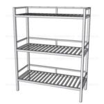 Kệ nan inox 3 tầng 1200×500 mm