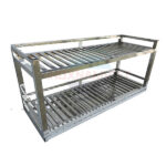 Kệ nan inox treo tường 2 tầng có khay hứng nước