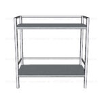 Kệ phẳng inox 2 tầng 1000×500 mm
