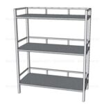 Kệ phẳng inox 3 tầng 1200×500 mm